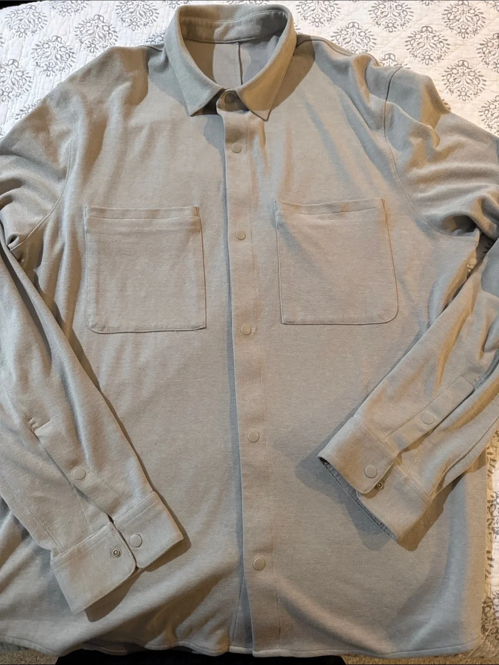 Men's Banana Republic M high quality knit Casual Button-Front Shirt - stone